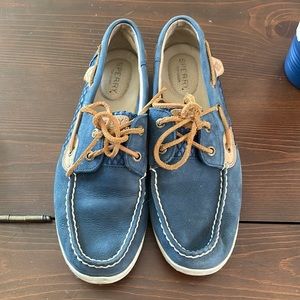 Sperry Top Sider 8.5 Boat Shoes Blue Leather